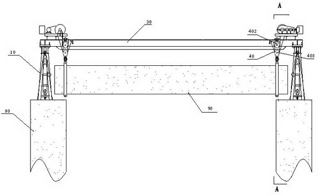 Fixed double-suspending point cantilever track type purlin suspender