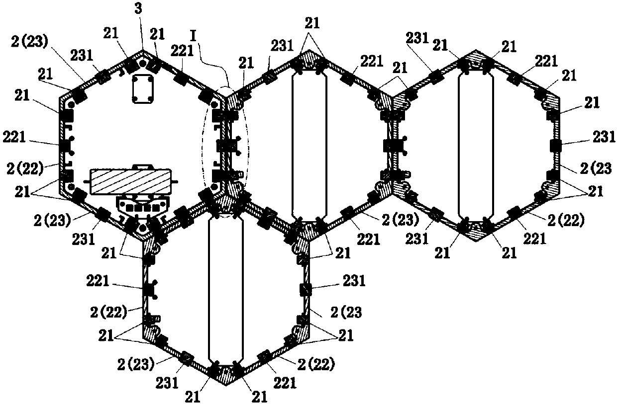 Charging module and splicing-type reminding device provided with same