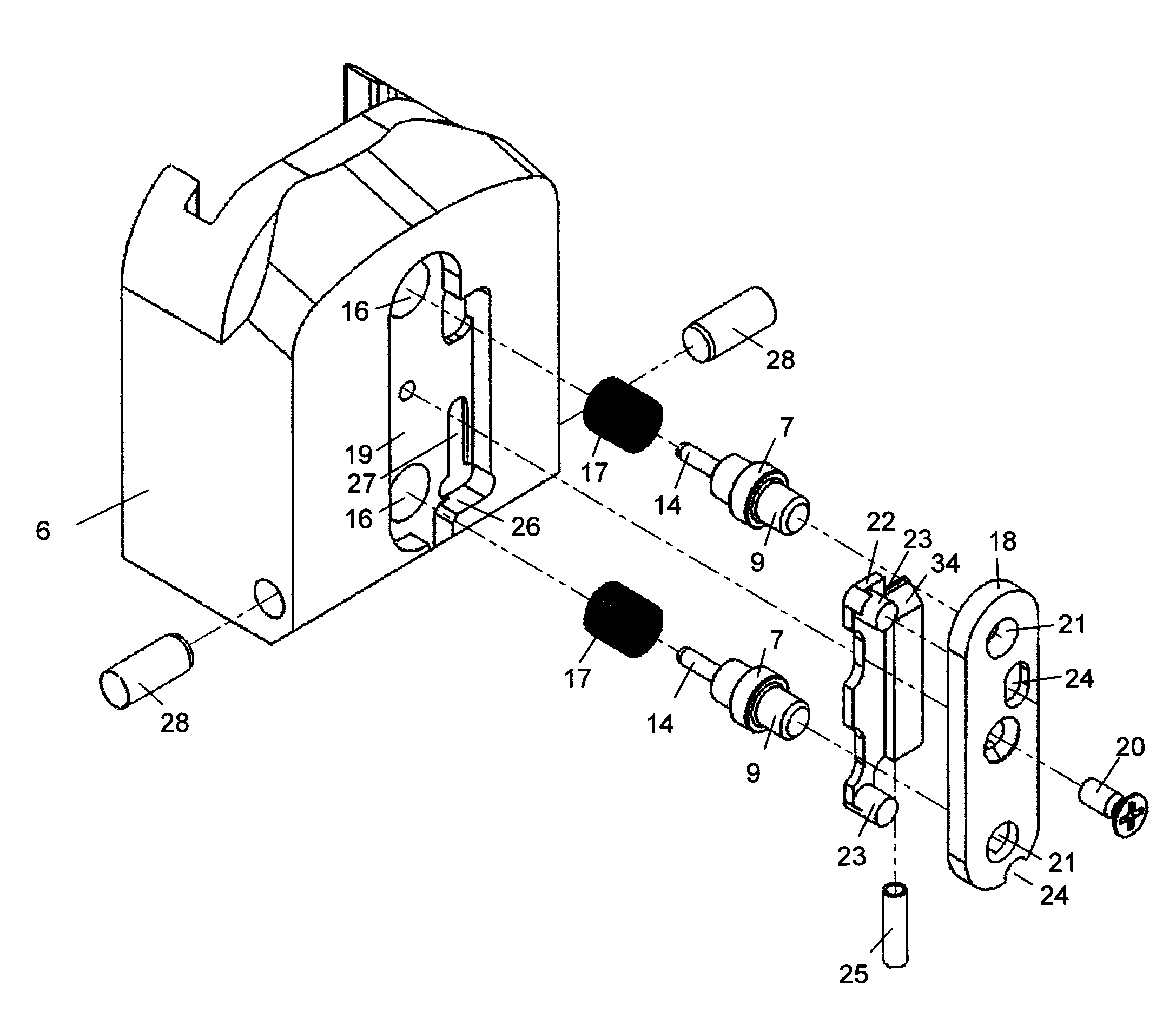 Breech block for a drop-down barrel weapon