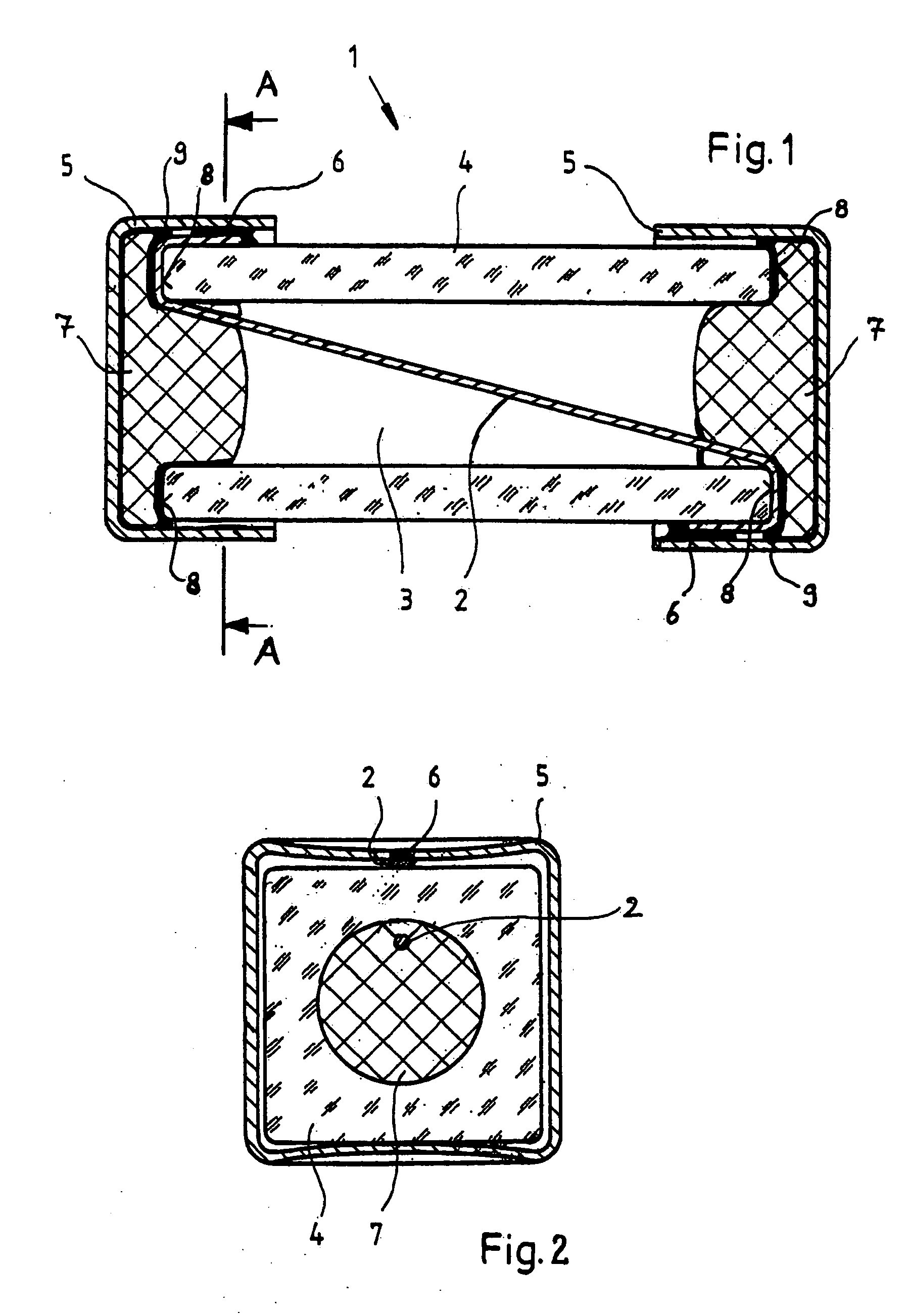 Tubular fuse component with end caps with a hermetically sealing plastic sealing body insert