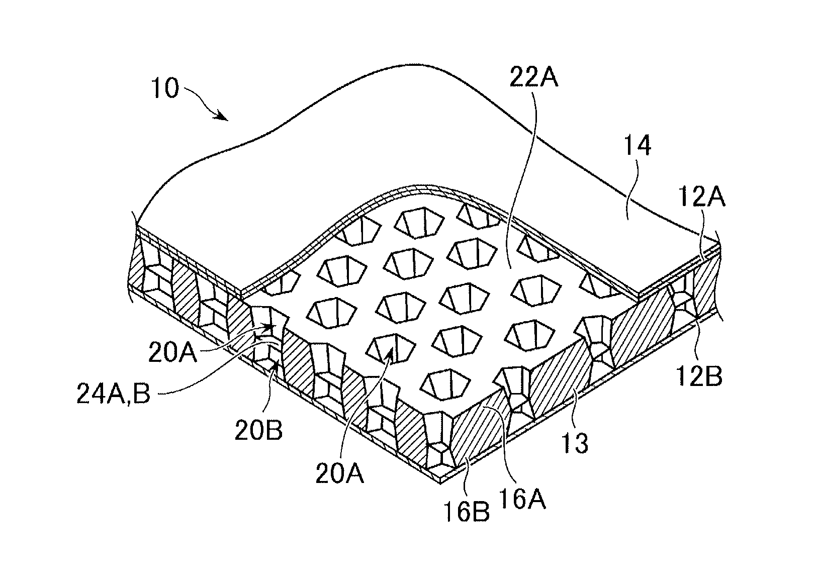 Sandwich panel, method of forming core material for sandwich panel, and method of forming sandwich panel