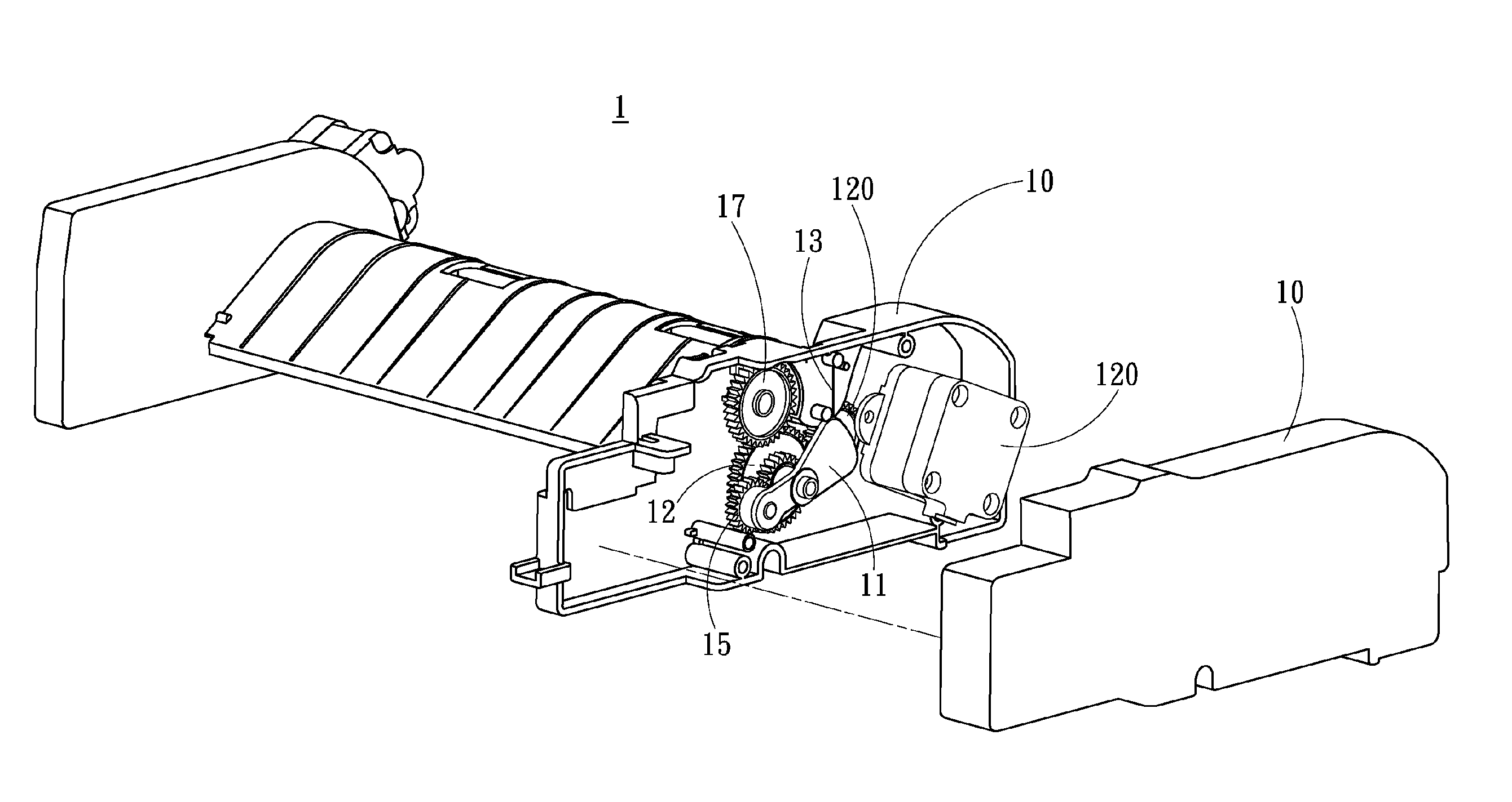 Paper pickup structure of paper feeding device