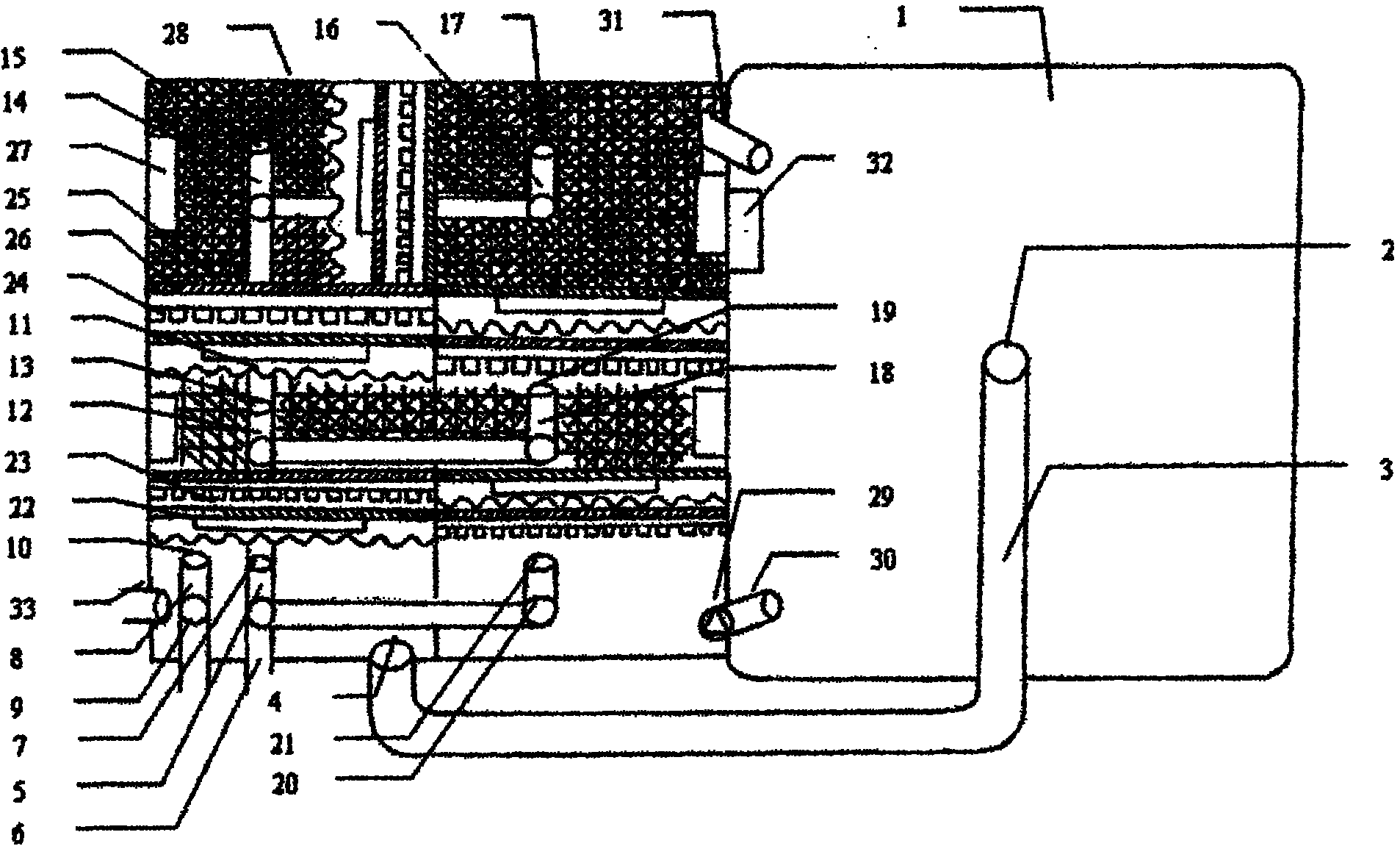 Cyprinuse carpio circulating water culture system with water-saving and ornamental functions