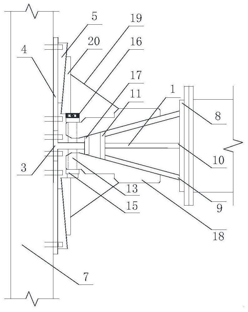 A steel-supported cone-wedge extended active end device and its construction method for coordinated construction of foundation pit groups