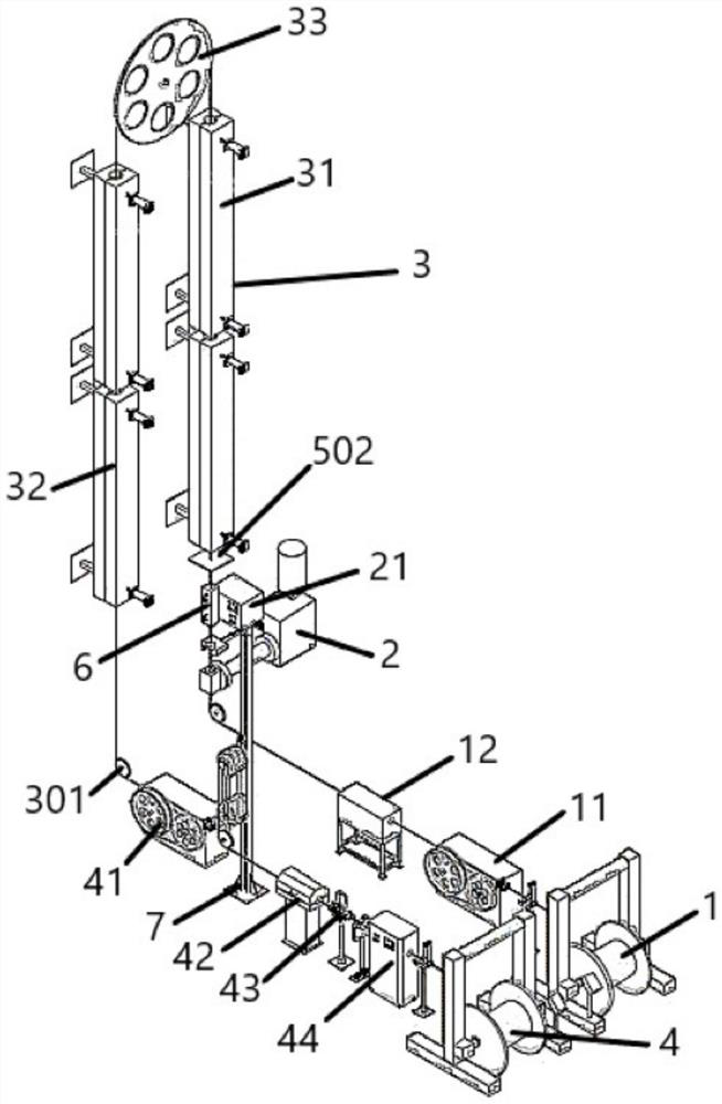 Vertical production line of cable for new energy electric vehicle