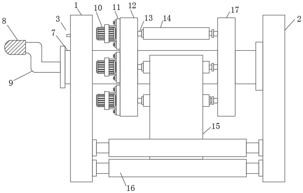 Roll changing device for lithium battery pole piece coating machine