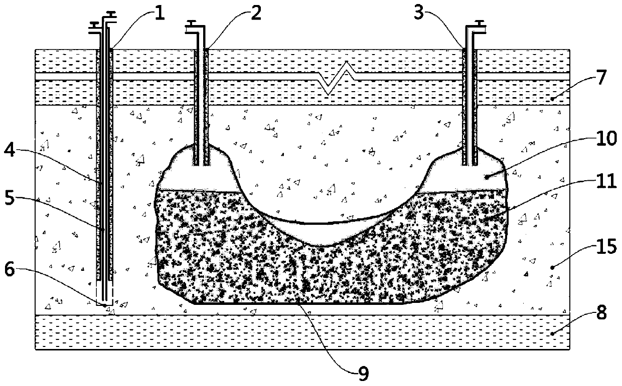 Gas injection and brine exhaust method in full mining space of old cavity of salt mine