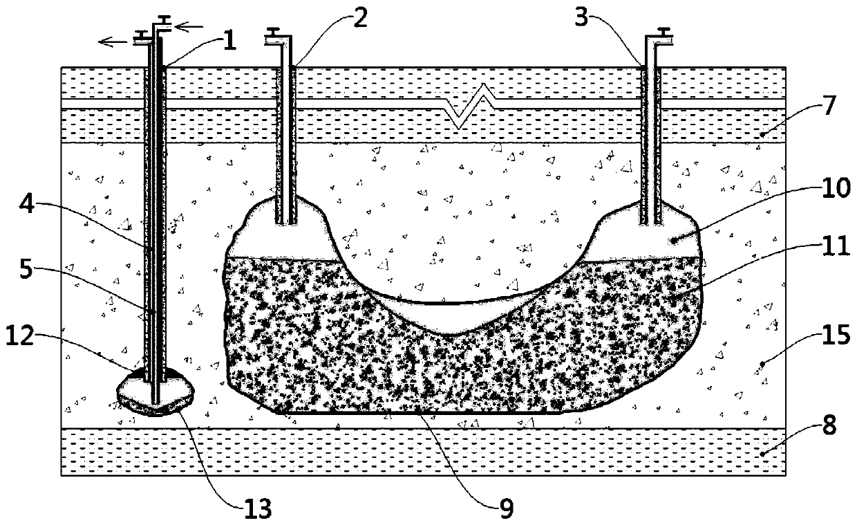 Gas injection and brine exhaust method in full mining space of old cavity of salt mine