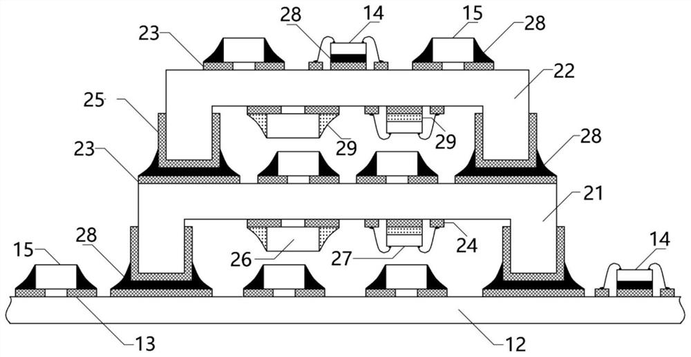 Packaging structure and manufacturing method of a thick-film hybrid integrated circuit