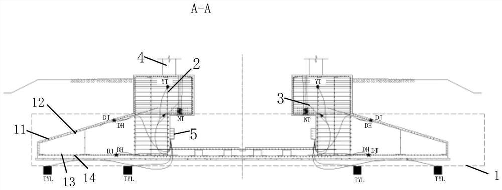 Fabricated concrete tower drum foundation monitoring method