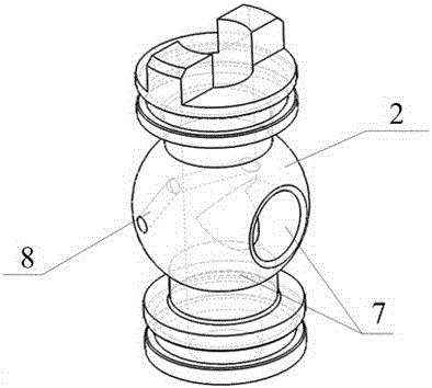 Three-way ball valve with replaceable sealing assembly