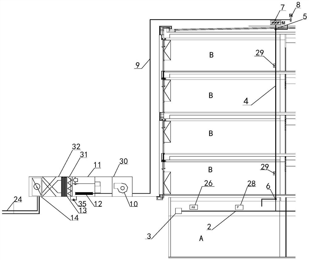 System and method for exhausted air sterilization and aeration and comprehensive heating disinfection of highly-contaminated building space