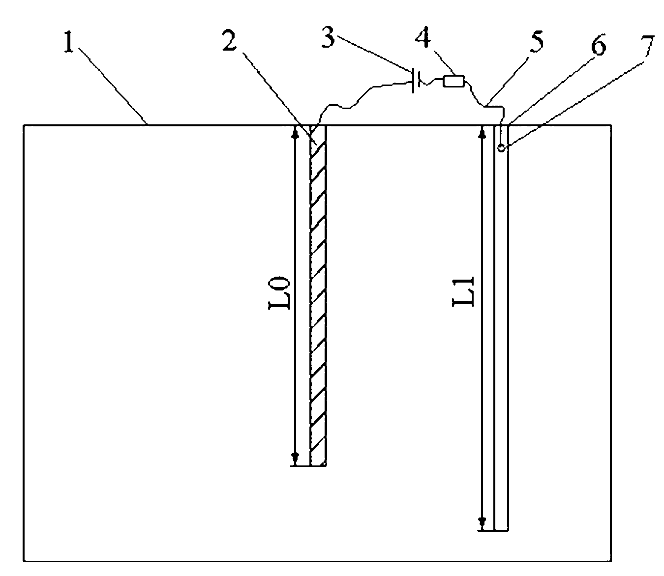 Novel electric nondestructive anchor rod length measuring method and device