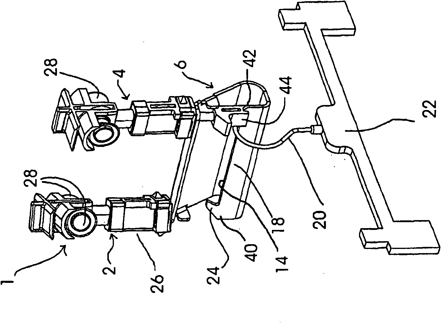 Conveying means for an overhead conveyer