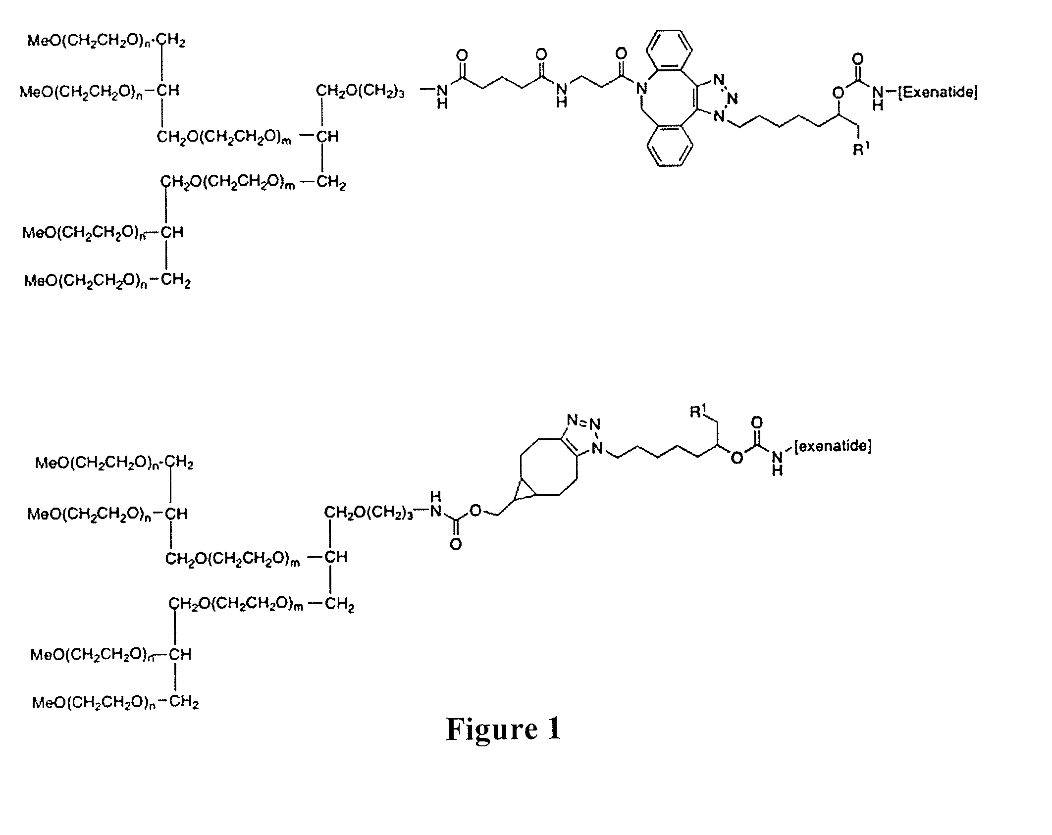 Peg conjugates of exenatide