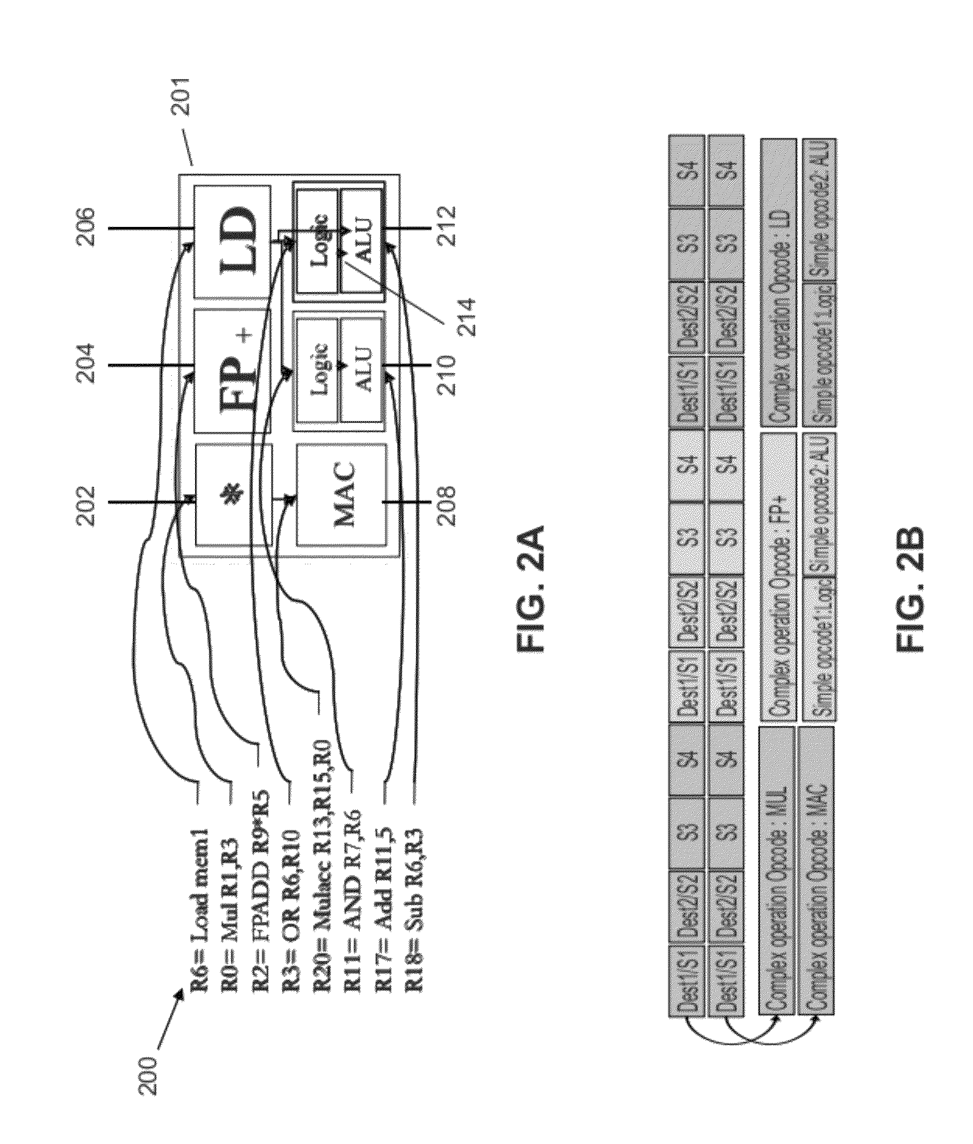 Plural matrices of execution units for processing matrices of row dependent instructions in single clock cycle in super or separate mode