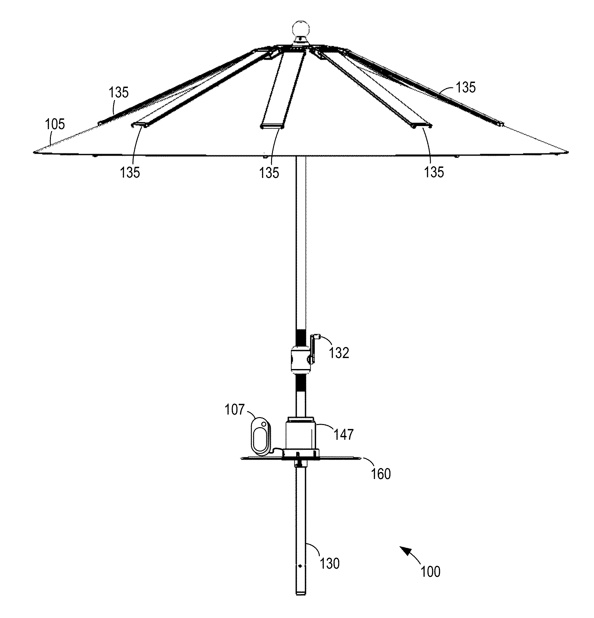 Sunshades with Solar Power Supplies for Charging Electronic Devices