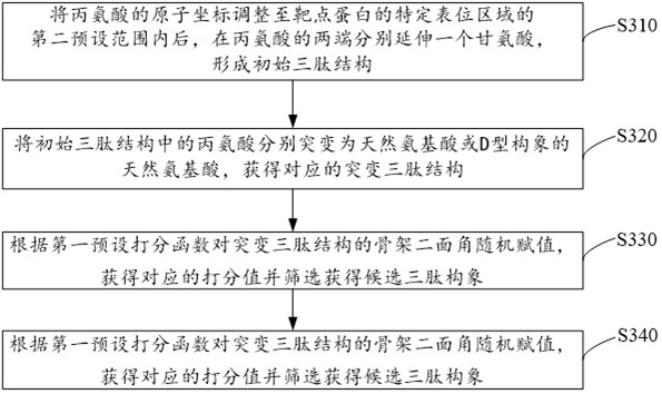 Cyclic peptide design method, complex structure generation method, device and electronic device