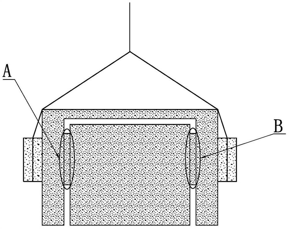 A kind of sling for sand core of semi-suspension wall structure and its hoisting method