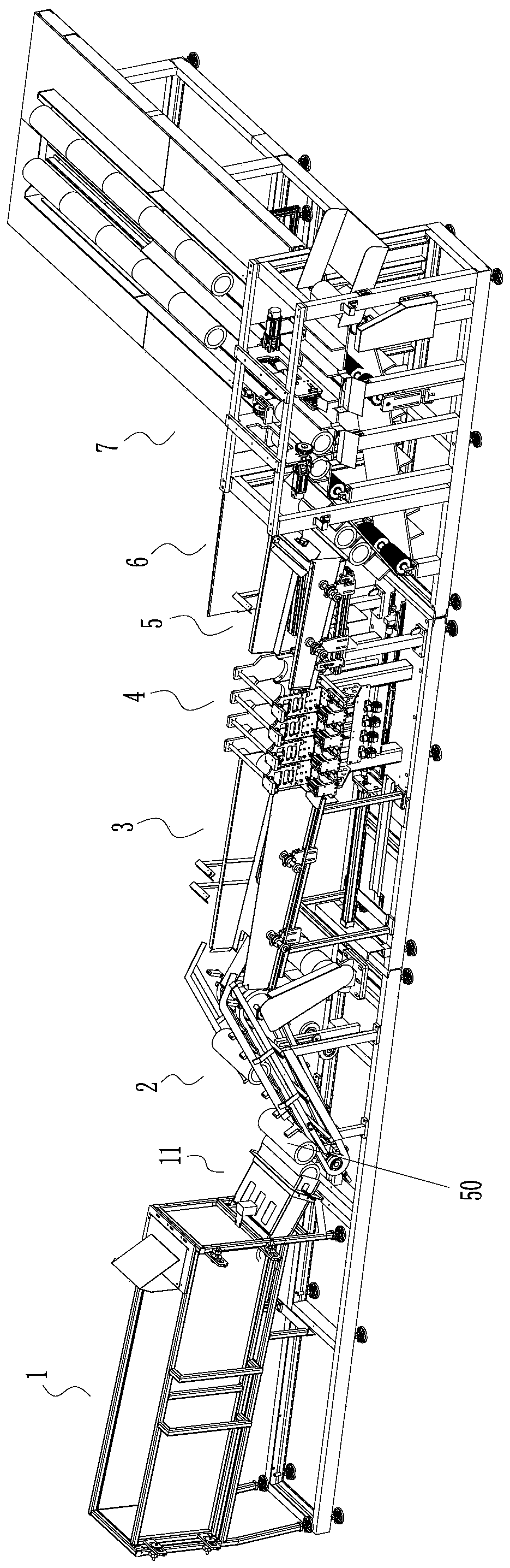 Automatic feeding structure for measuring paper tubes with different diameters