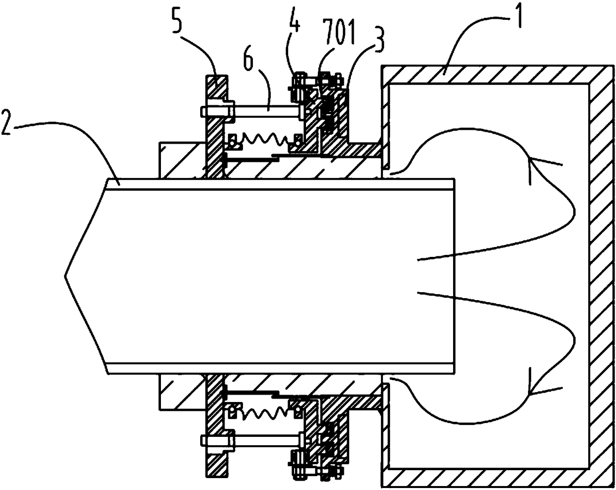 A sealing mechanism for preventing gas exchange