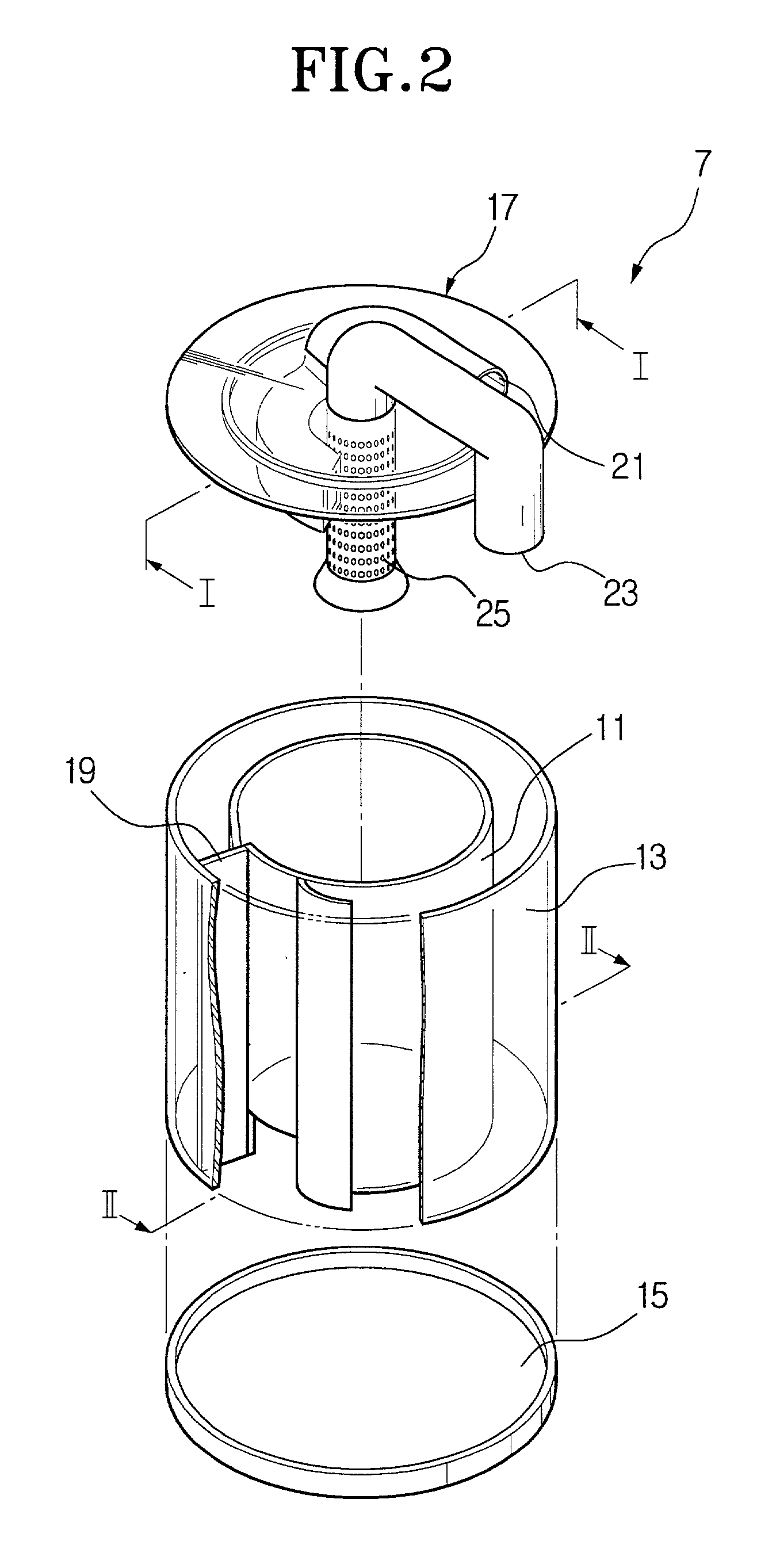 Cyclone type dust collecting apparatus for a vacuum cleaner