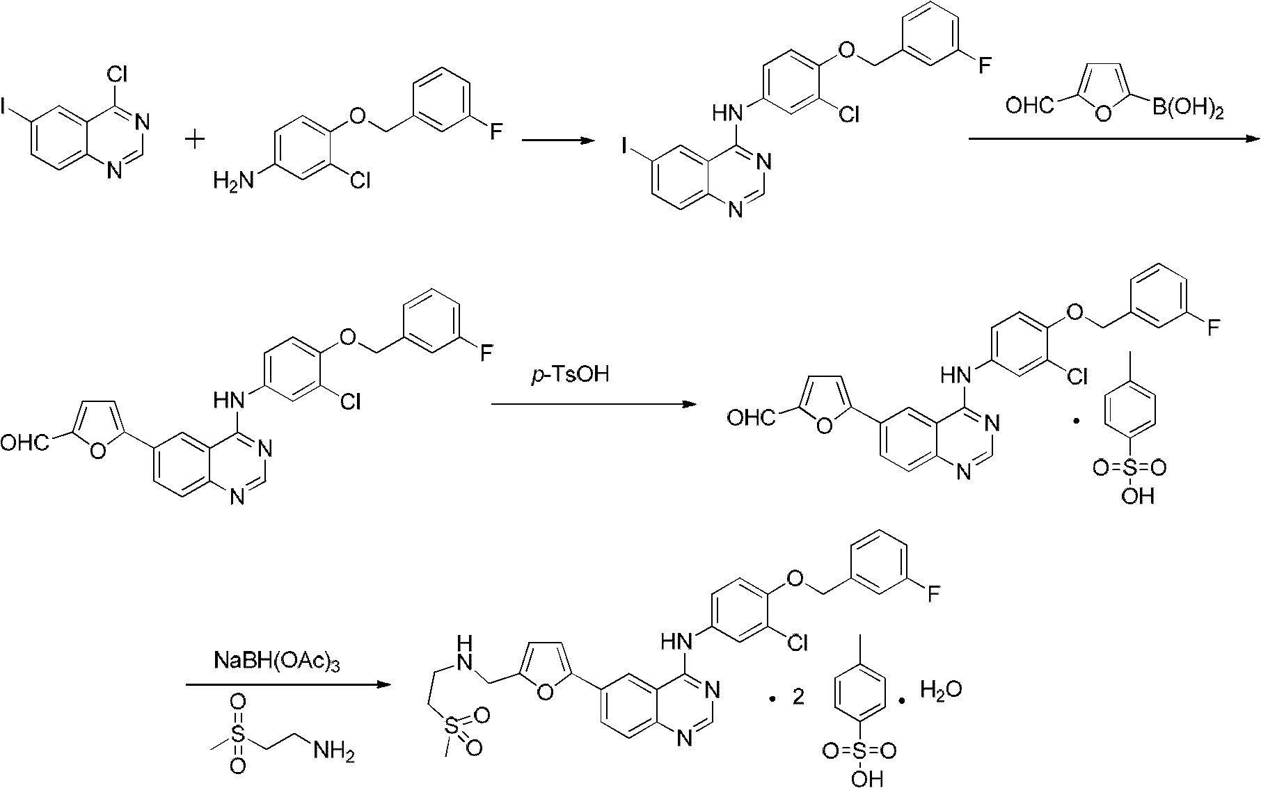 Preparation method of Lapatinib