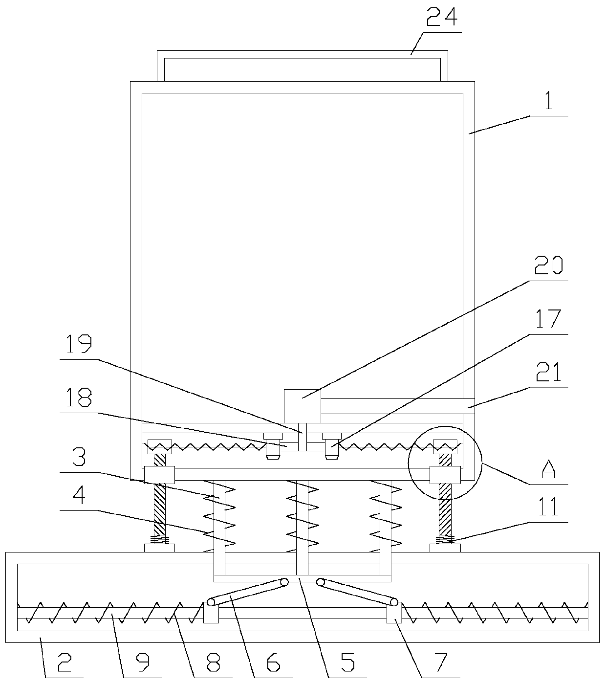 Damping type power distribution equipment having water removal function