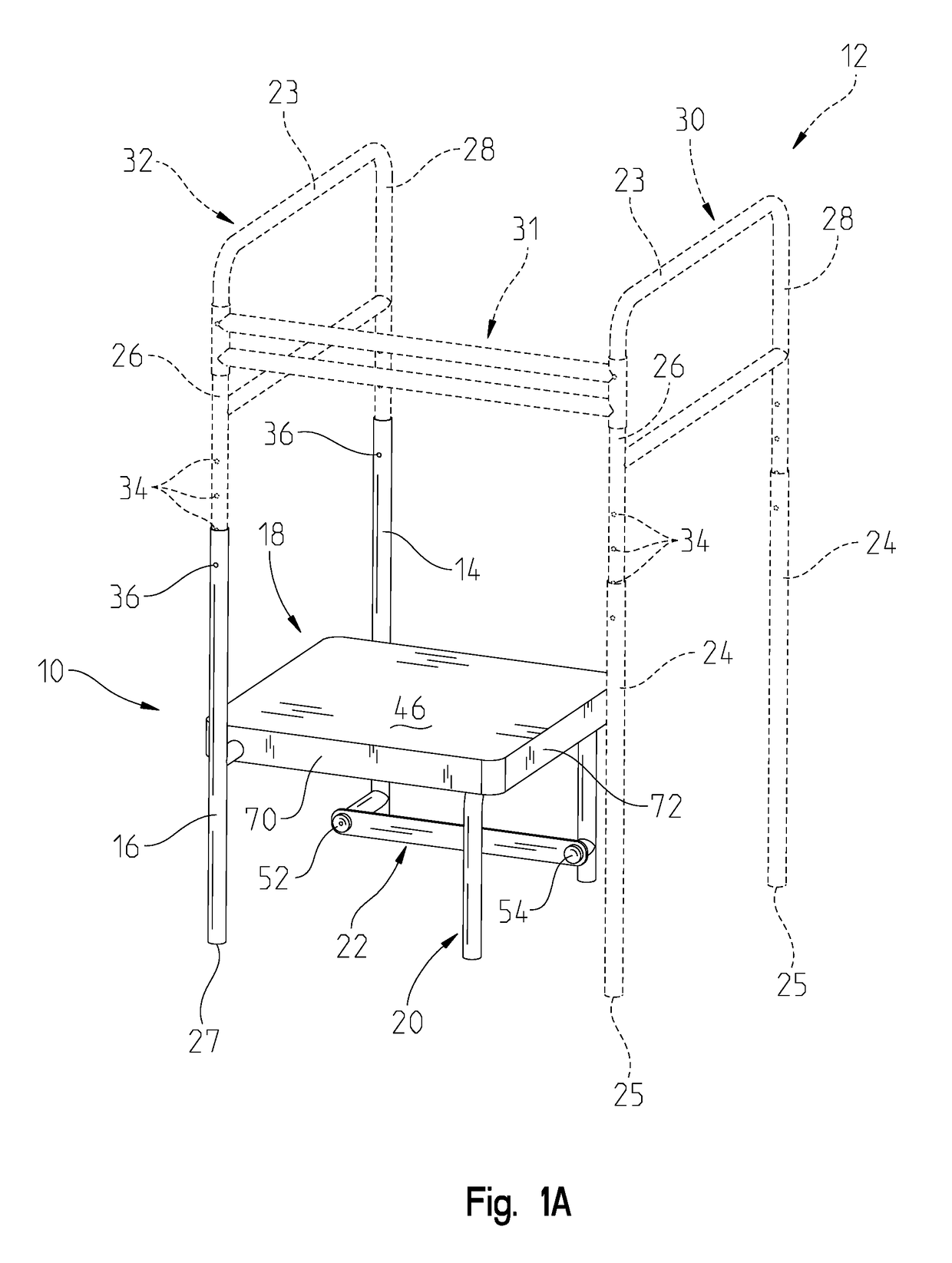 Folding step for use with mobility device