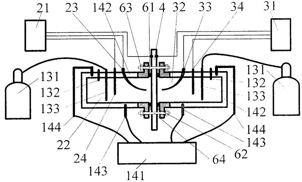 Metal hydrogen permeation behavior research device and method