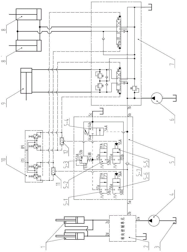 Two-pump confluence hydraulic control system