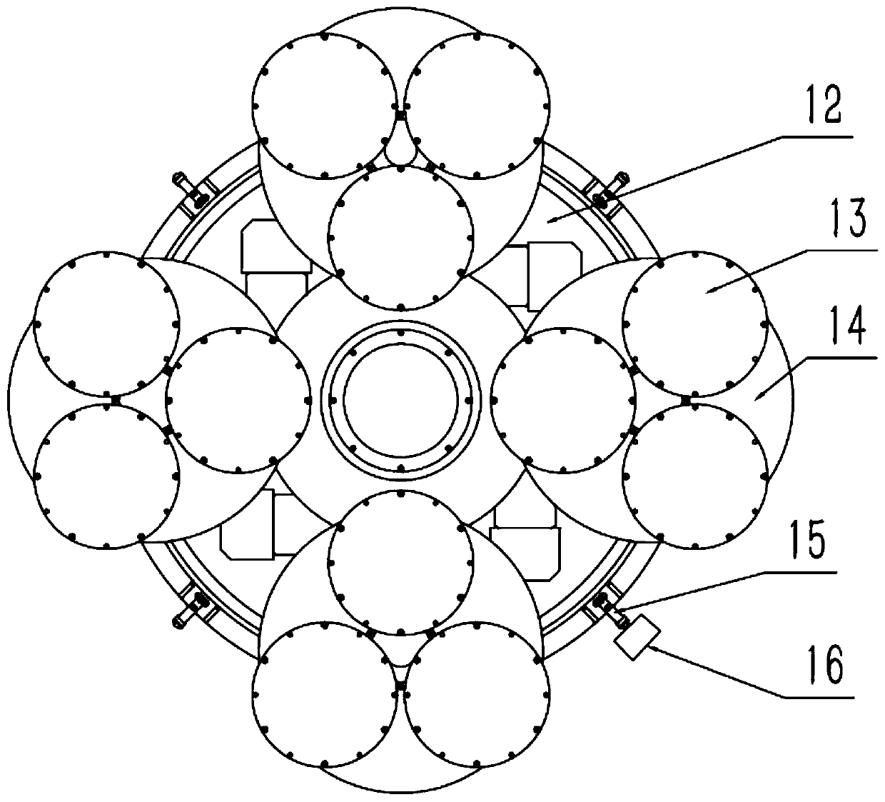 Transmission device of continuous curved surface polishing machine