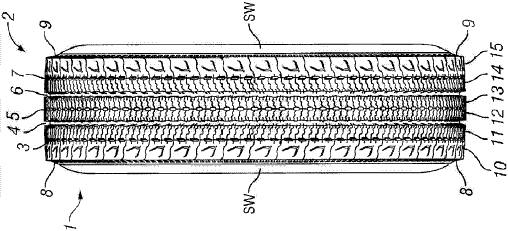 Truck tire tread and truck tire