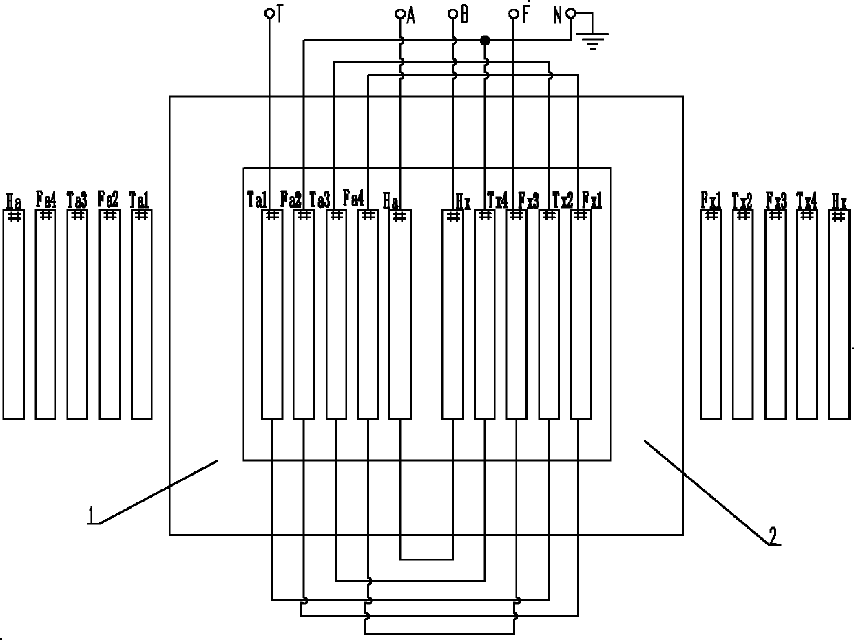 Single-phase traction transformer for high-speed electrified railway in AT (auto-transformer) power supply way