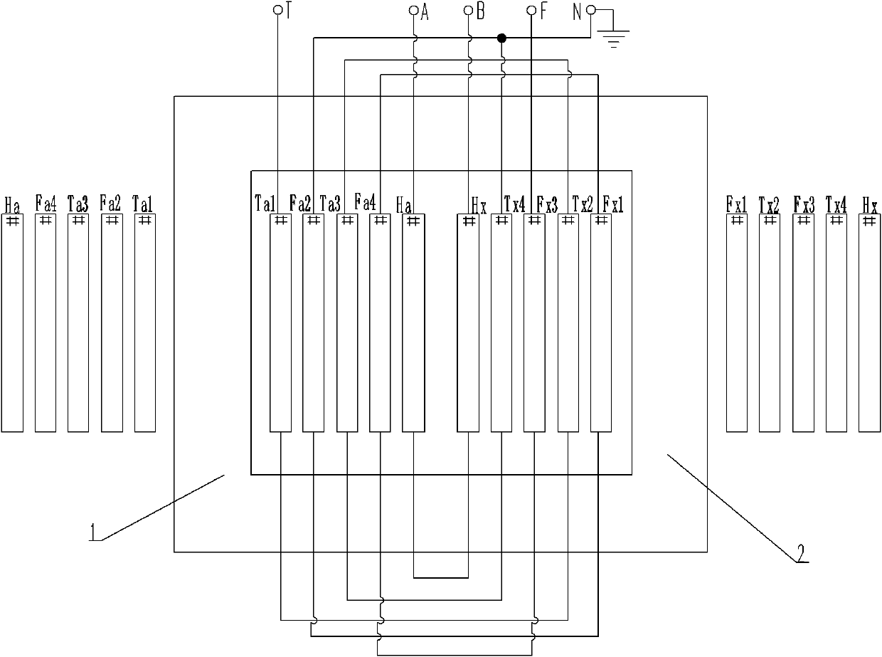 Single-phase traction transformer for high-speed electrified railway in AT (auto-transformer) power supply way