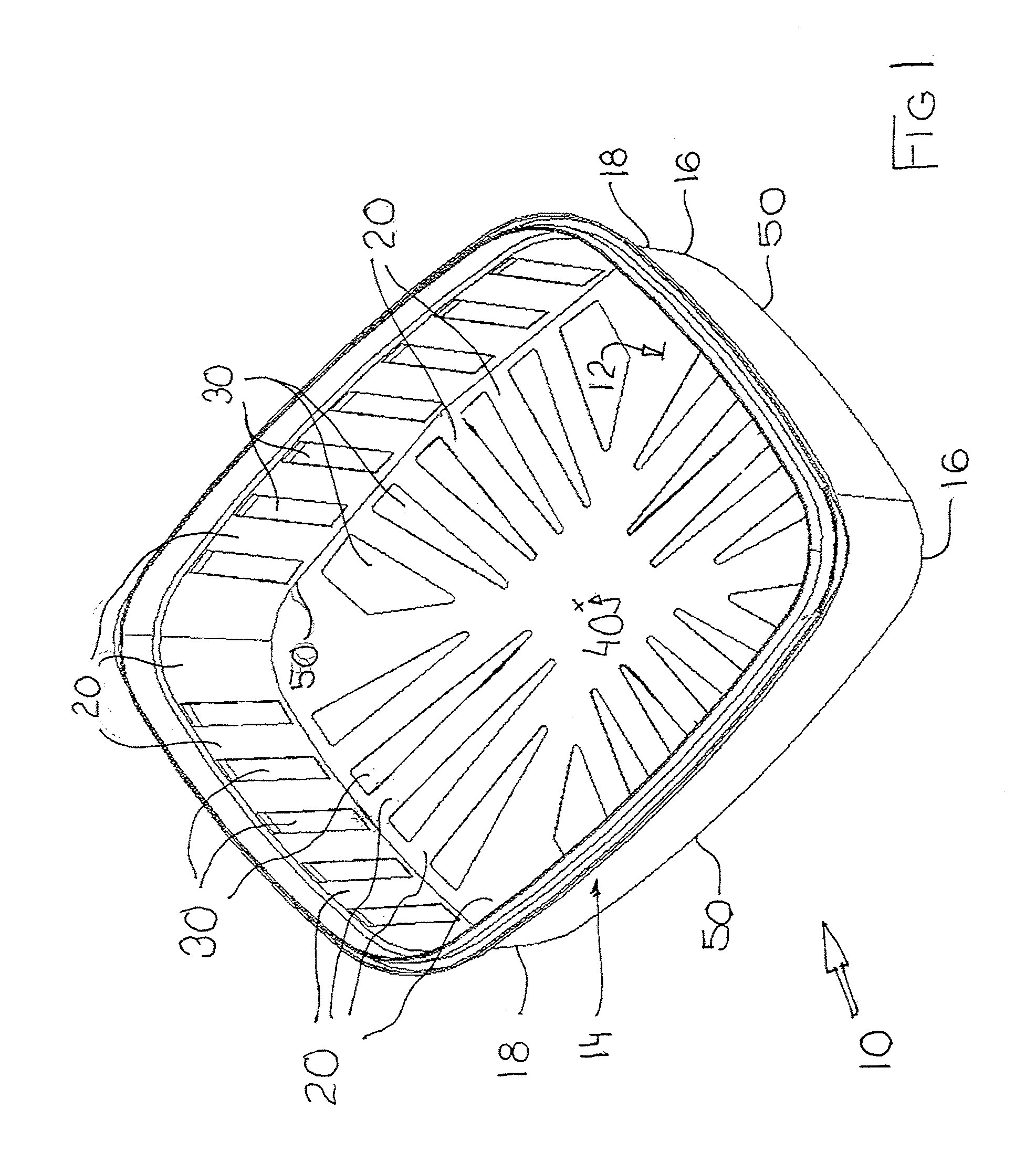 Reduced thickness injection moulded part design