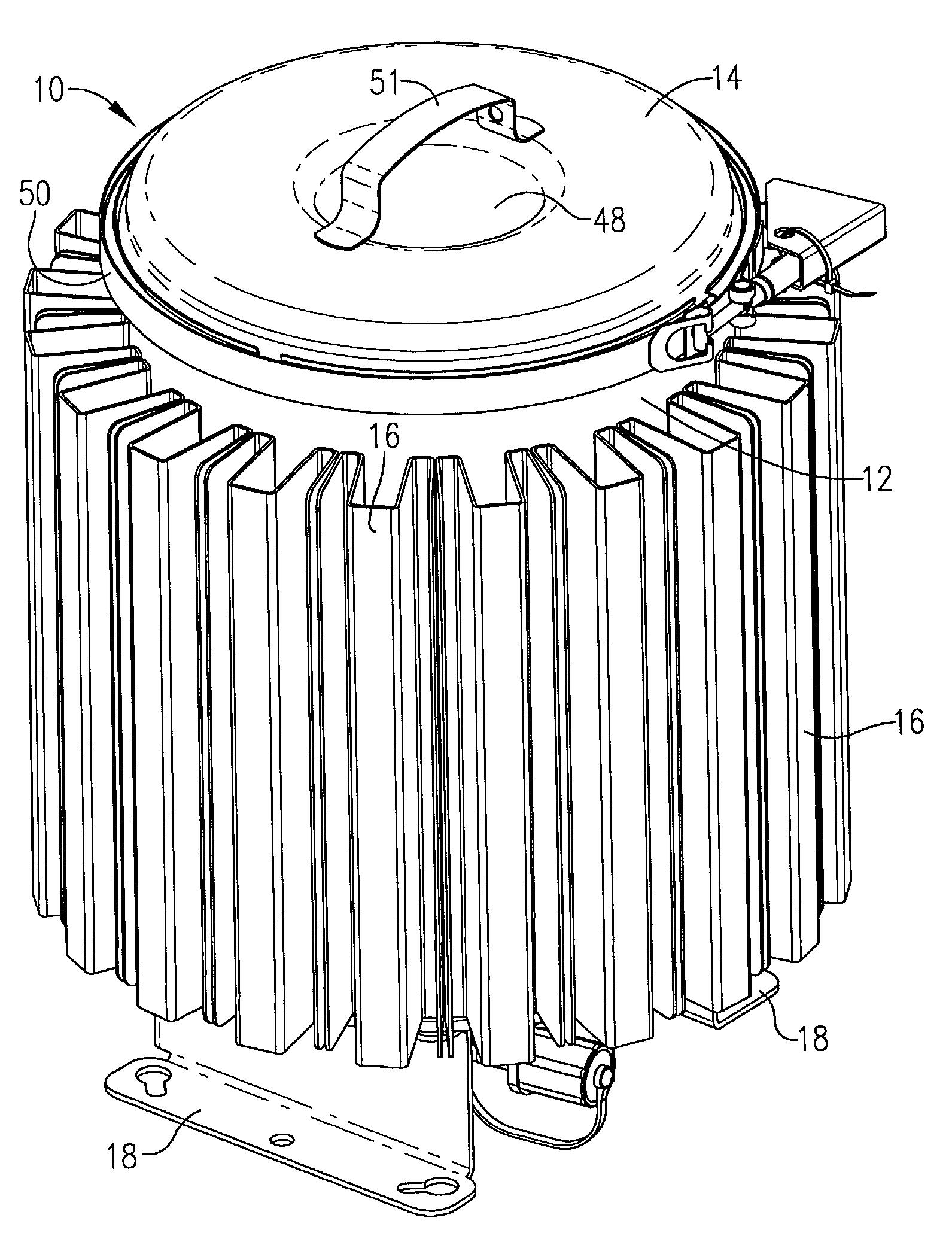 Concentrical slot telecommunications equipment enclosure