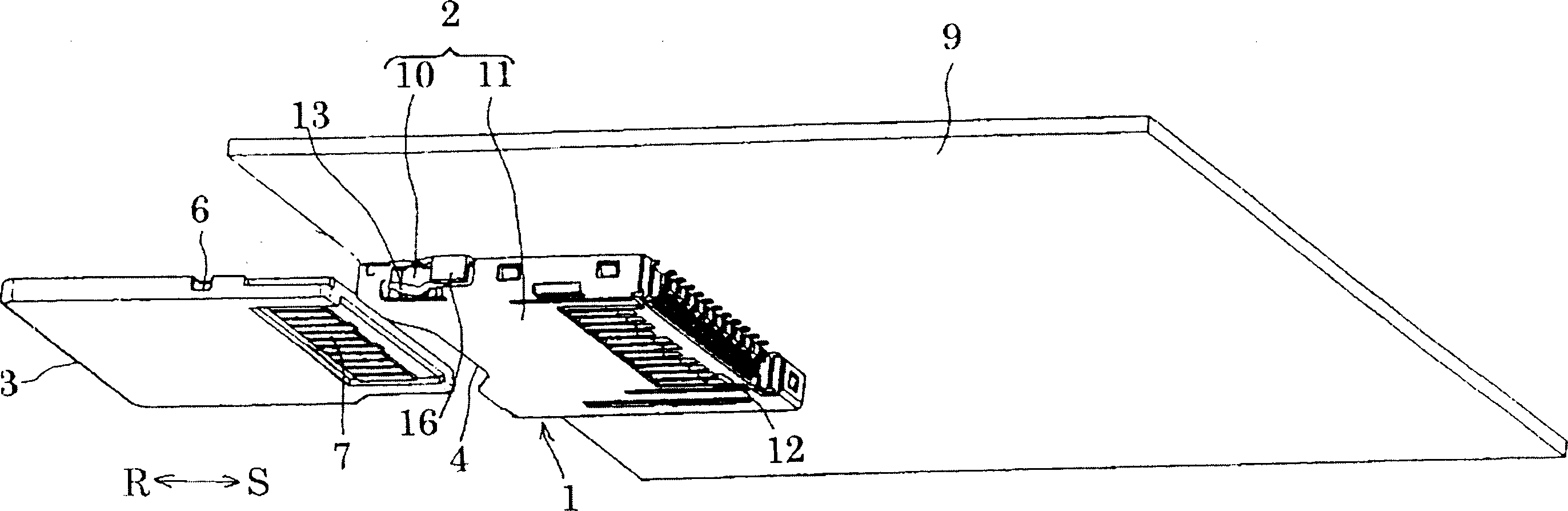 Connector for memory card