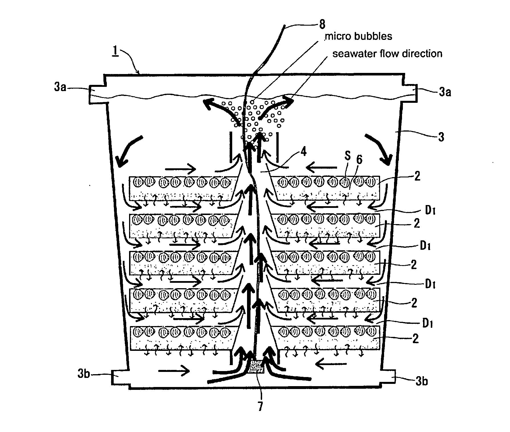 Device for farming benthic organisms such as bivalves