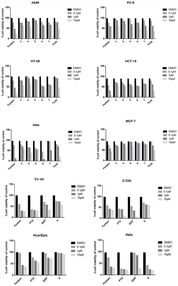 Fenbendazole analogue as well as preparation method and application thereof