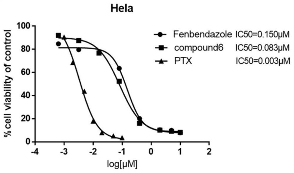 Fenbendazole analogue as well as preparation method and application thereof