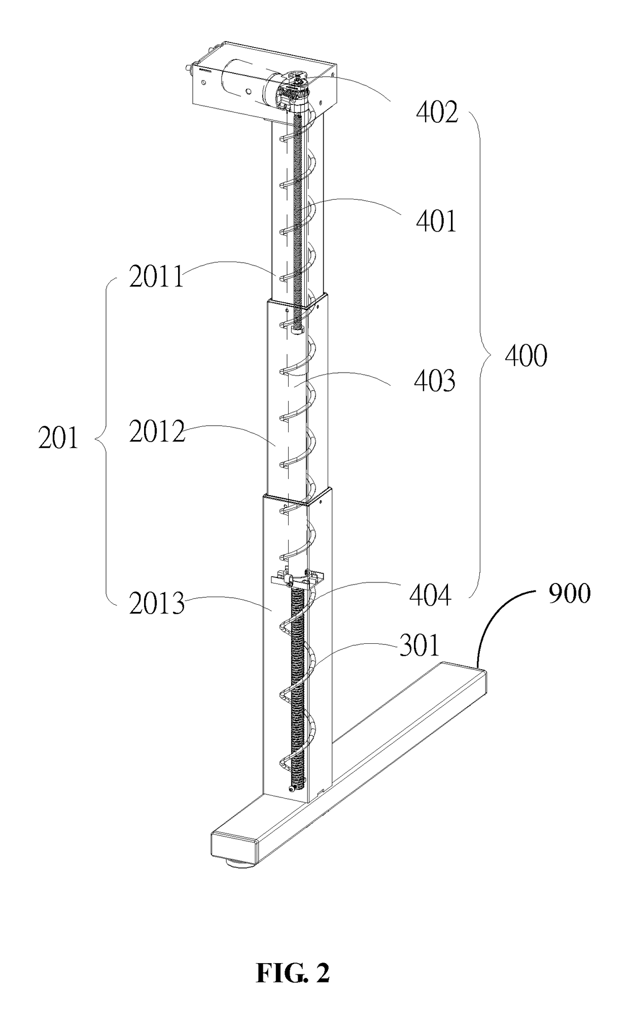 Height-adjustable table with concealed wiring design