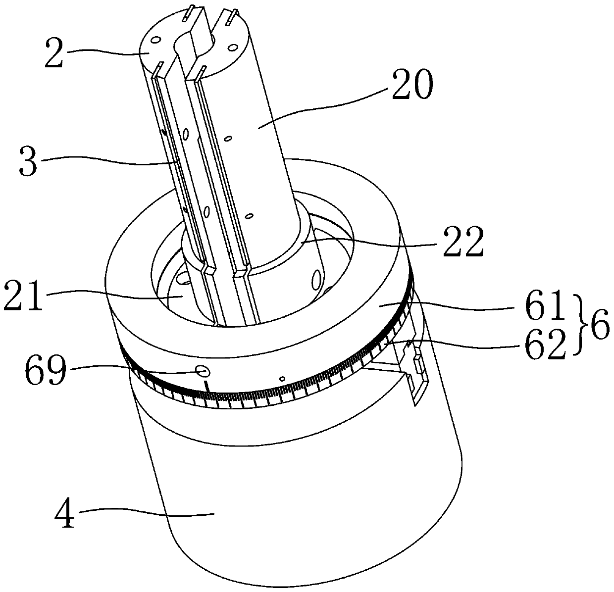 Device for sticking magnetic steel in casing