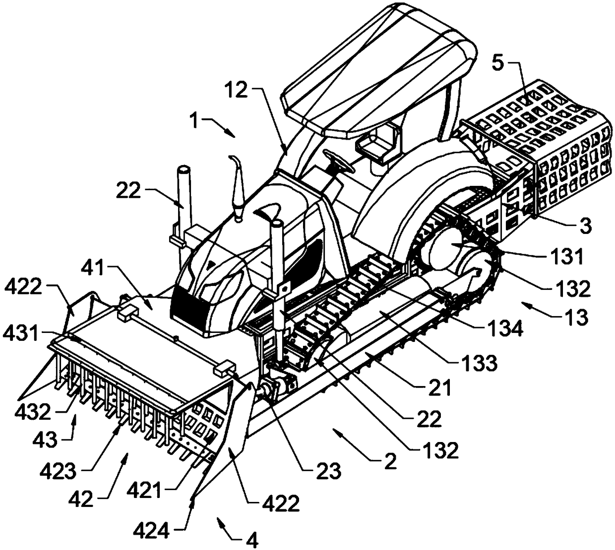 Combined type lotus rhizome harvesting machine