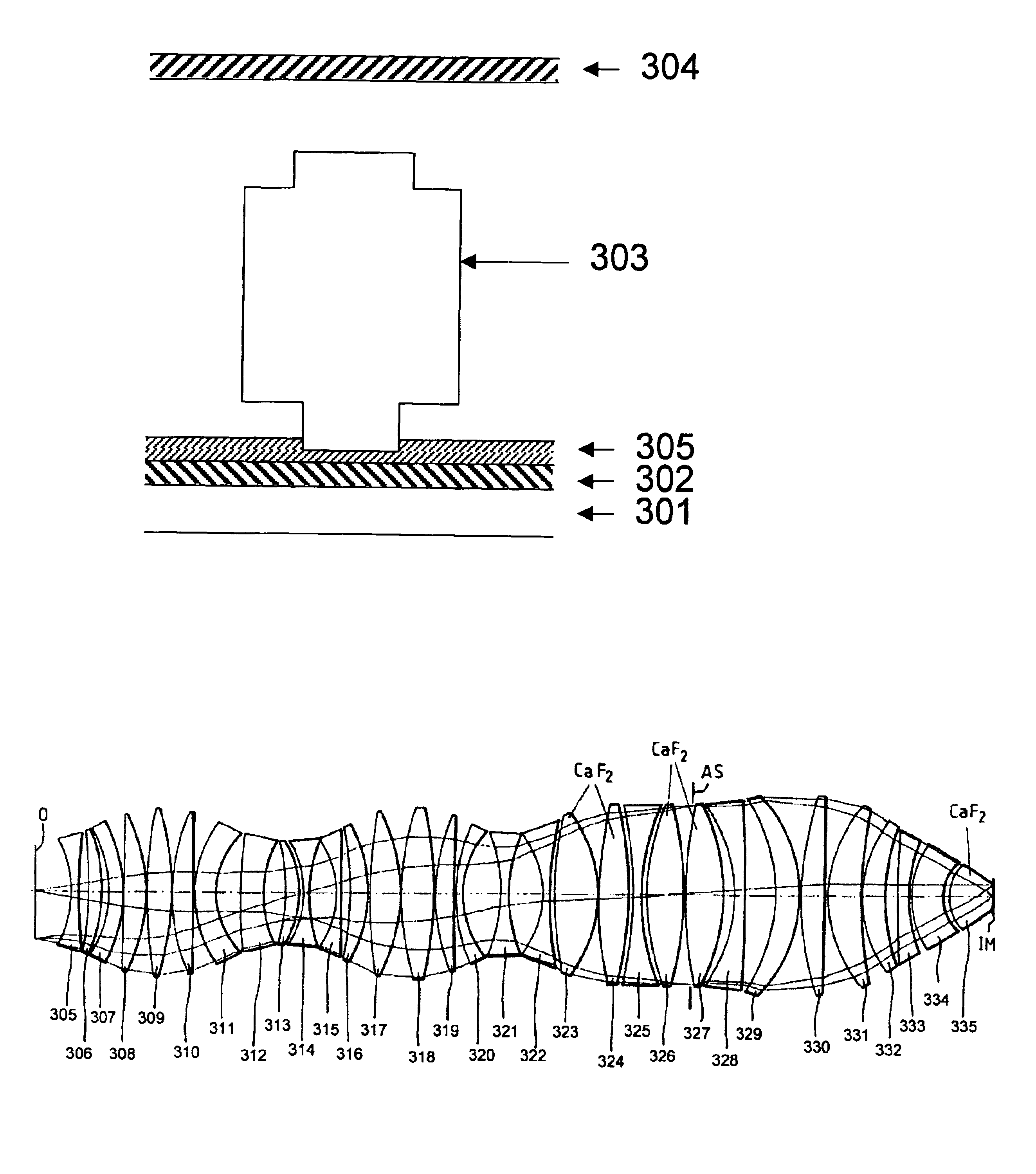 Contact printing using a magnified mask image