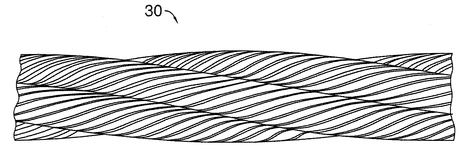 Four strand blackened wire rope