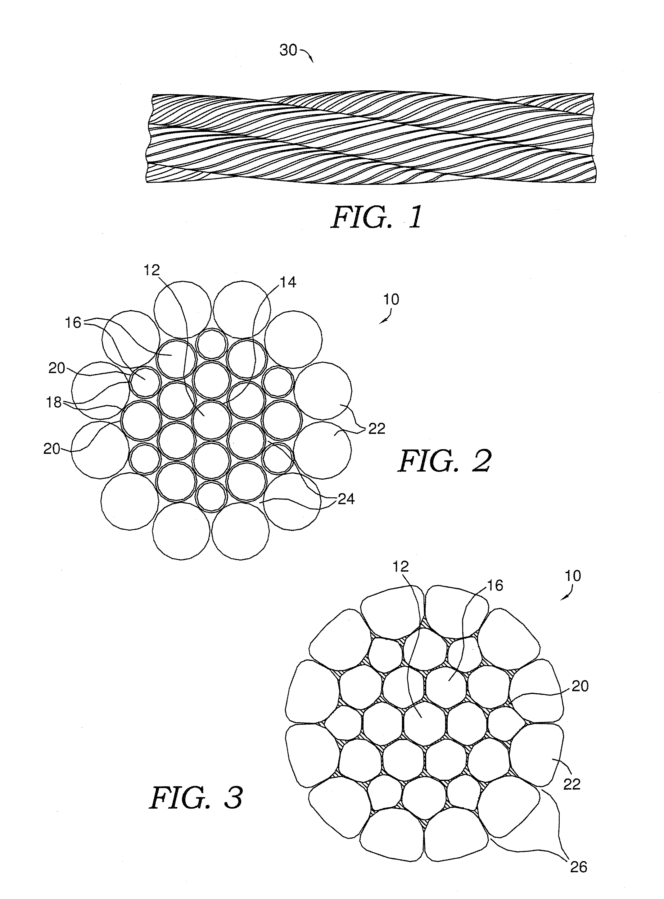 Four strand blackened wire rope