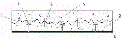 Single layer FRP concrete composite bridge slab construction method