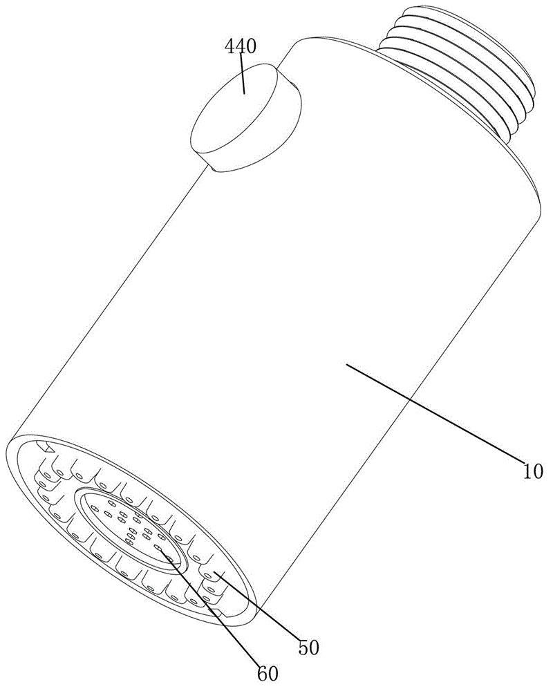 Button switching valve set capable of being automatically reset and shower head using same