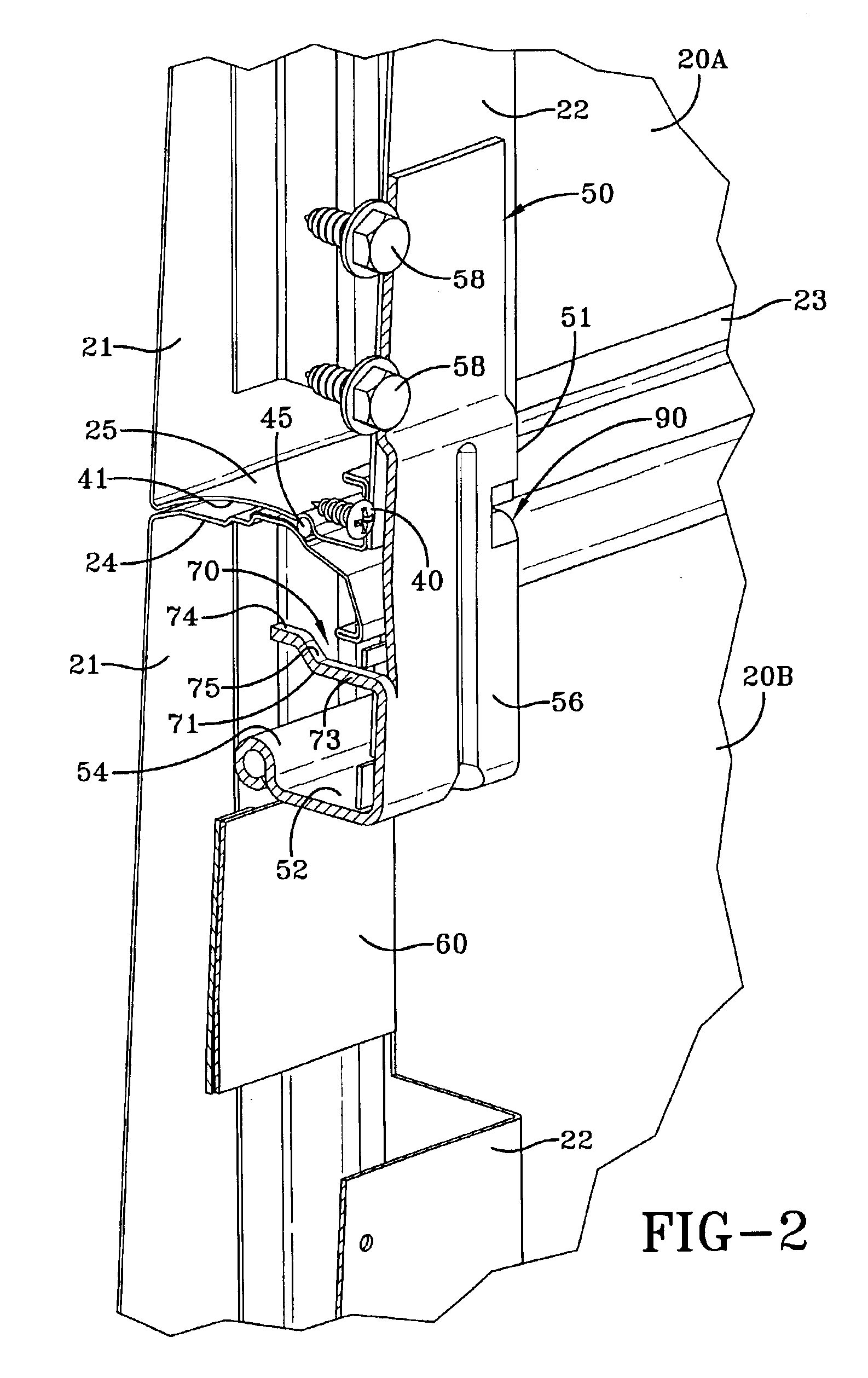 Sectional door with self-aligning hinges and method of assembly